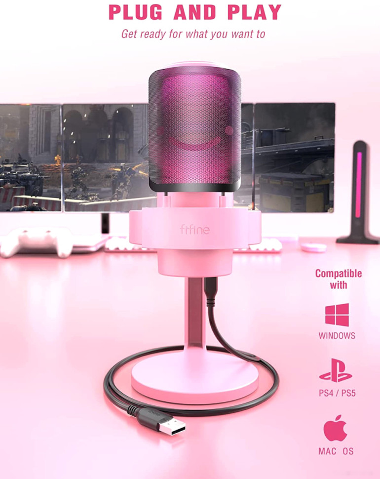 Проводной микрофон FIFINE A8 (розовый) Проводной микрофон FIFINE A8 (розовый)