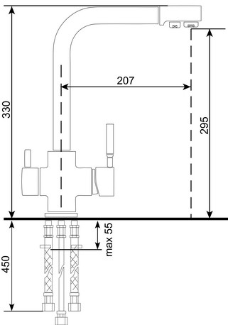 Смеситель Ulgran U-016 308 (черный)