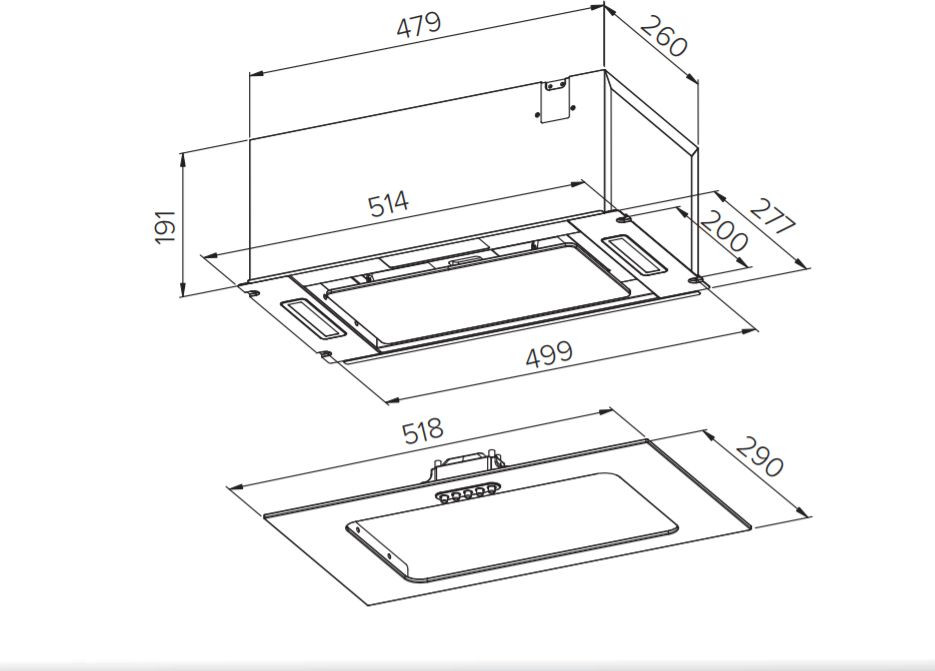 Вытяжка HOMSair Crocus Push 52 черный Вытяжка HOMSair Crocus Push 52 черный