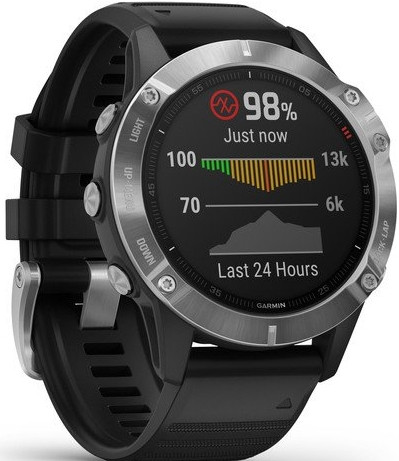 Умные часы Garmin Fenix 6 Solar 47 мм (серебристый/черный)