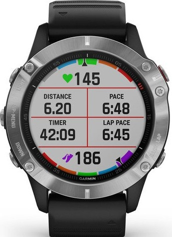 Умные часы Garmin Fenix 6 Solar 47 мм (серебристый/черный)