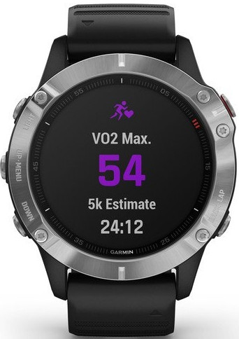 Умные часы Garmin Fenix 6 Solar 47 мм (серебристый/черный)