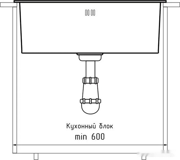 Кухонная мойка GranFest Metal нержавеющая сталь AISI 304 PVD GF-5344 графит (с сифоном)