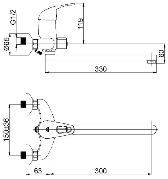 Смеситель Rubineta Star P-11/C Смеситель Rubineta Star P-11/C