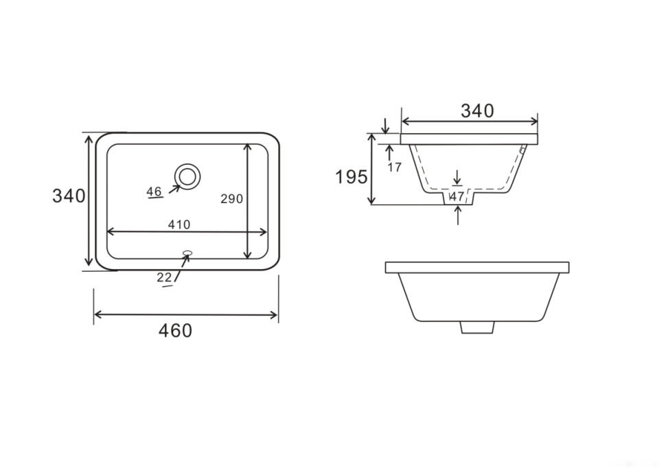 Умывальник Uptrend Tremo (глянцевый белый) TR4070