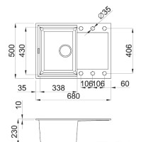 Кухонная мойка Elleci Easy 135 Bianco Titano 68