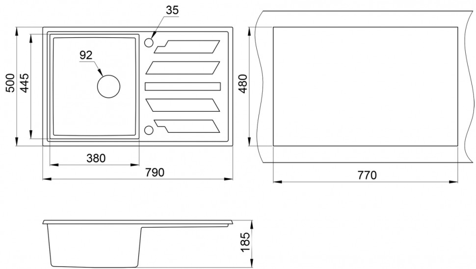 Кухонная мойка Granula GR-8002 (Классик)