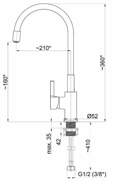 Смеситель Rubineta Flexy-33 (Black-Chrom)