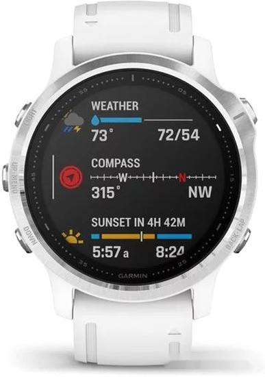 Умные часы Garmin Fenix 6s (серебристый/белый)