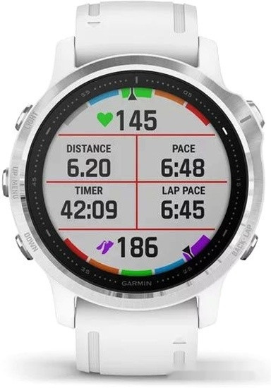 Умные часы Garmin Fenix 6s (серебристый/белый)