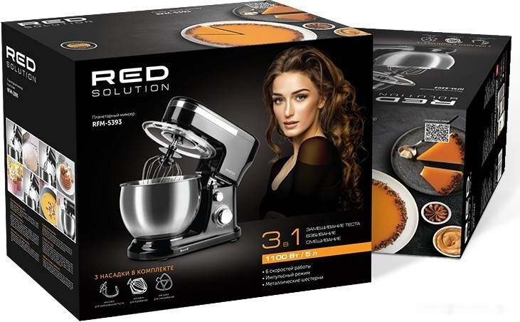 Кухонный комбайн RED Solution RFM-5393 (черный/хром) Кухонный комбайн RED Solution RFM-5393 (черный/хром)