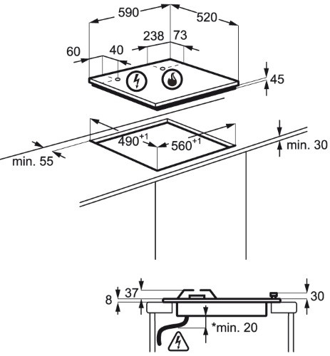 Варочная панель Electrolux GEE 363 MX Варочная панель Electrolux GEE 363 MX