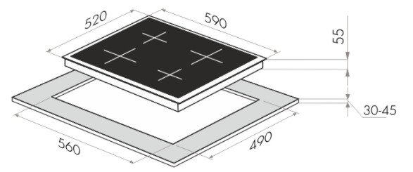 Варочная панель Maunfeld EVI.594-BG Варочная панель Maunfeld EVI.594-BG