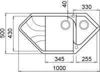 Кухонная мойка Elleci Ego Corner Nero G40