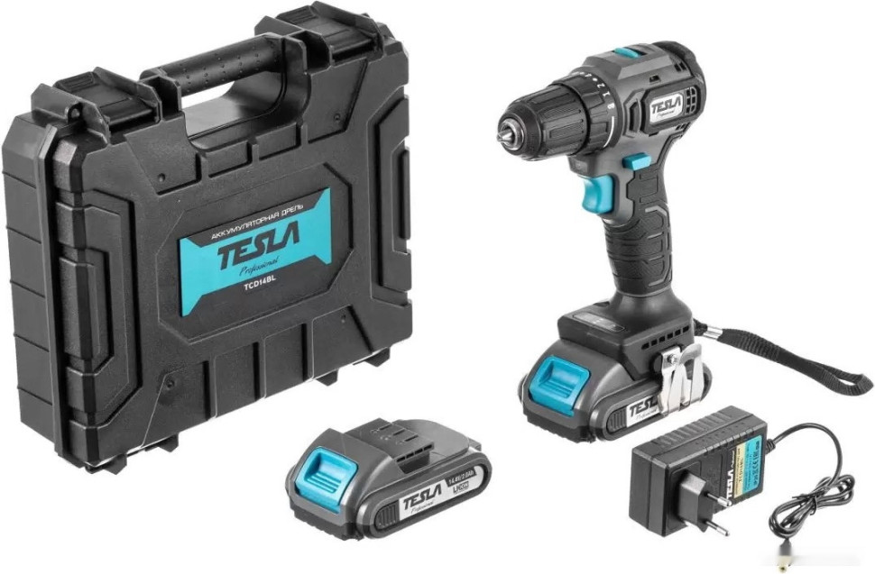Дрель-шуруповерт Tesla TCD14BL 840368 (с 2-мя АКБ, кейс)