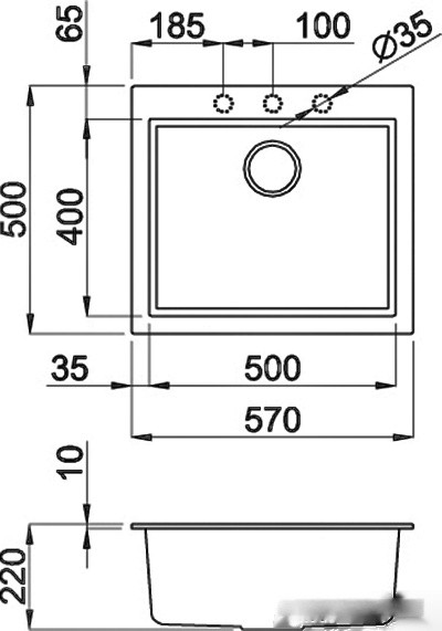 Кухонная мойка Elleci Quadra 105 Kera K96