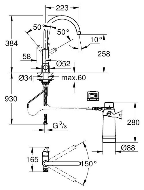 Смеситель Grohe 30385000 Смеситель Grohe 30385000
