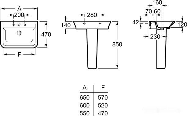 Умывальник Roca The Gap 55x47 (327475000) Умывальник Roca The Gap 55x47 (327475000)