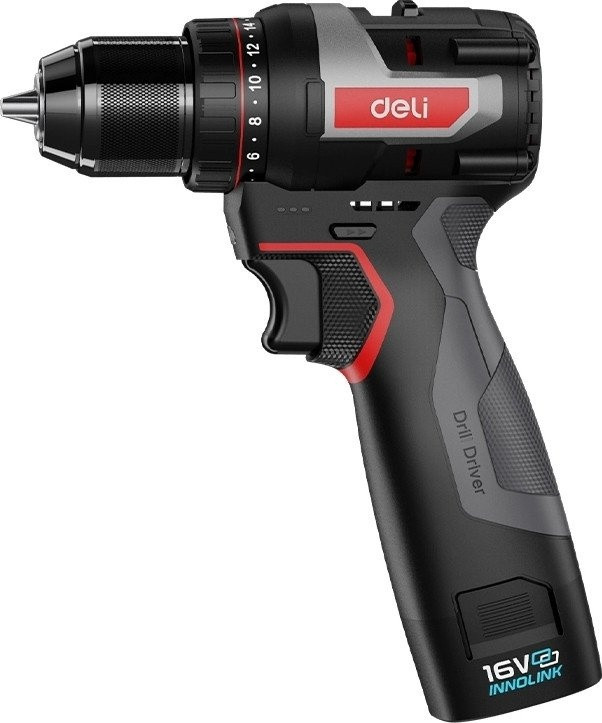 Дрель-шуруповерт Deli EDE-DZ16-1D2 (с 2-мя АКБ)
