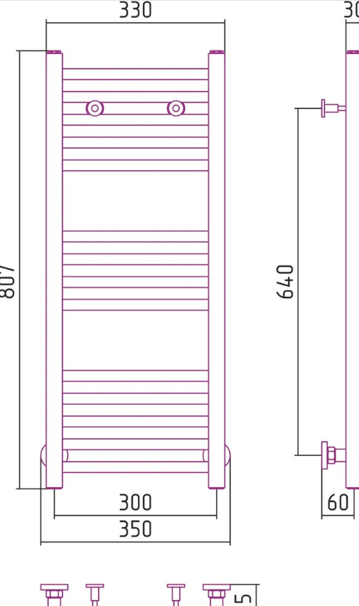 Полотенцесушитель Сунержа Модус 800x300 00-0250-8030 Полотенцесушитель Сунержа Модус 800x300 00-0250-8030