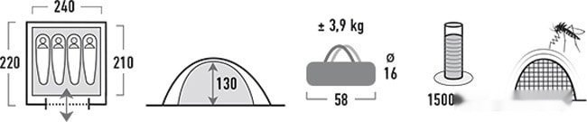 Палатка High Peak Texel 4 10179 (синий) Палатка High Peak Texel 4 10179 (синий)