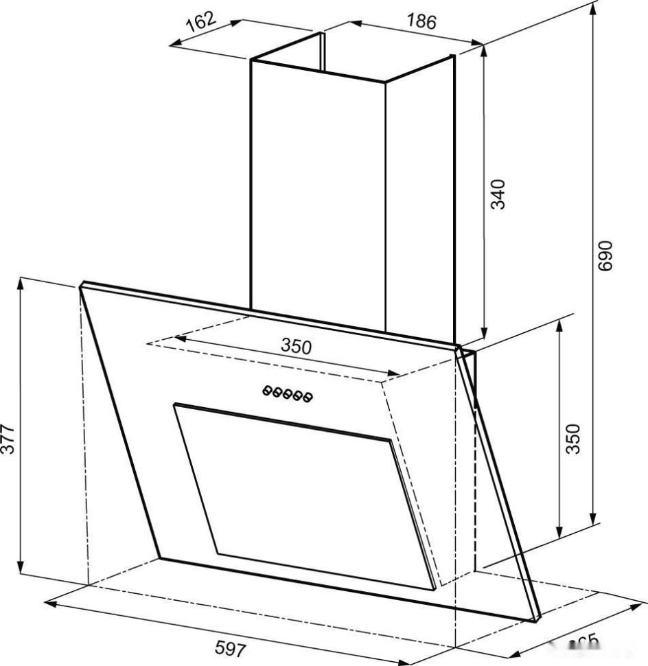 Вытяжка Krona Vierkant 600 PB (черный) Вытяжка Krona Vierkant 600 PB (черный)