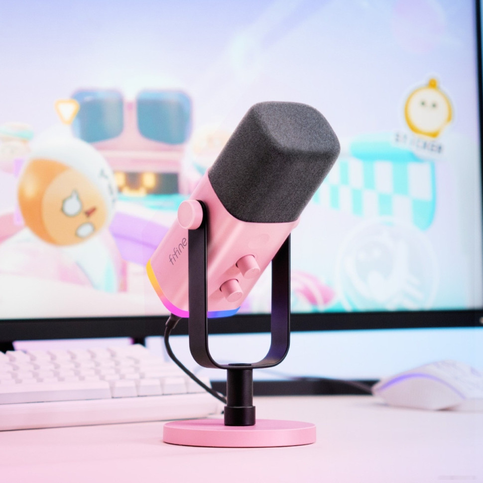 Проводной микрофон FIFINE AM8 (розовый) Проводной микрофон FIFINE AM8 (розовый)