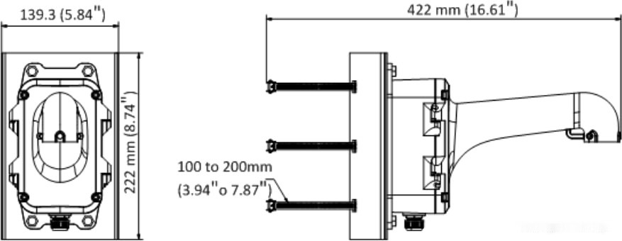 Кронштейн Hikvision DS-1604ZJ-BOX-POLE Кронштейн Hikvision DS-1604ZJ-BOX-POLE