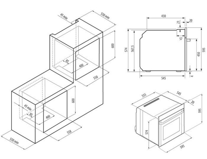 Духовой шкаф Krona ADRIANO 60 BL 00026345 Духовой шкаф Krona ADRIANO 60 BL 00026345