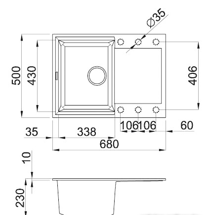 Кухонная мойка Elleci Easy 135 G43 Tortora (LGY13543)