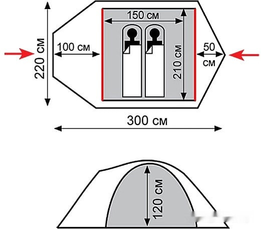 Палатка Tramp Mountain 2 v2 (зеленый)