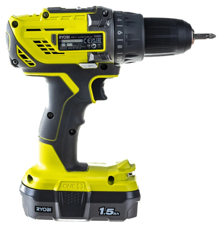 Дрель-шуруповерт Ryobi R18DD3-115S 5133005301 (с 1-им АКБ 1.5 Ач, сумка) Дрель-шуруповерт Ryobi R18DD3-115S 5133005301 (с 1-им АКБ 1.5 Ач, сумка)