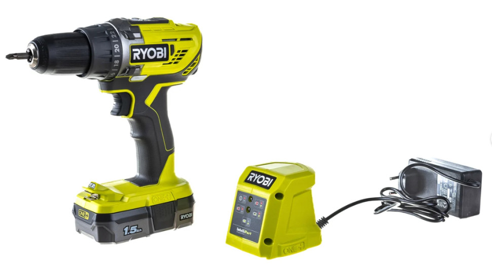 Дрель-шуруповерт Ryobi R18DD3-115S 5133005301 (с 1-им АКБ 1.5 Ач, сумка) Дрель-шуруповерт Ryobi R18DD3-115S 5133005301 (с 1-им АКБ 1.5 Ач, сумка)