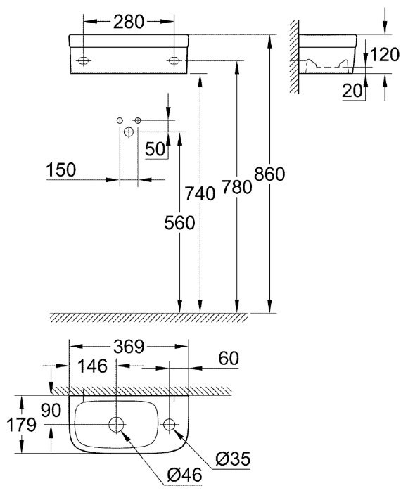 Умывальник Grohe Euro Ceramic 39327000 Умывальник Grohe Euro Ceramic 39327000