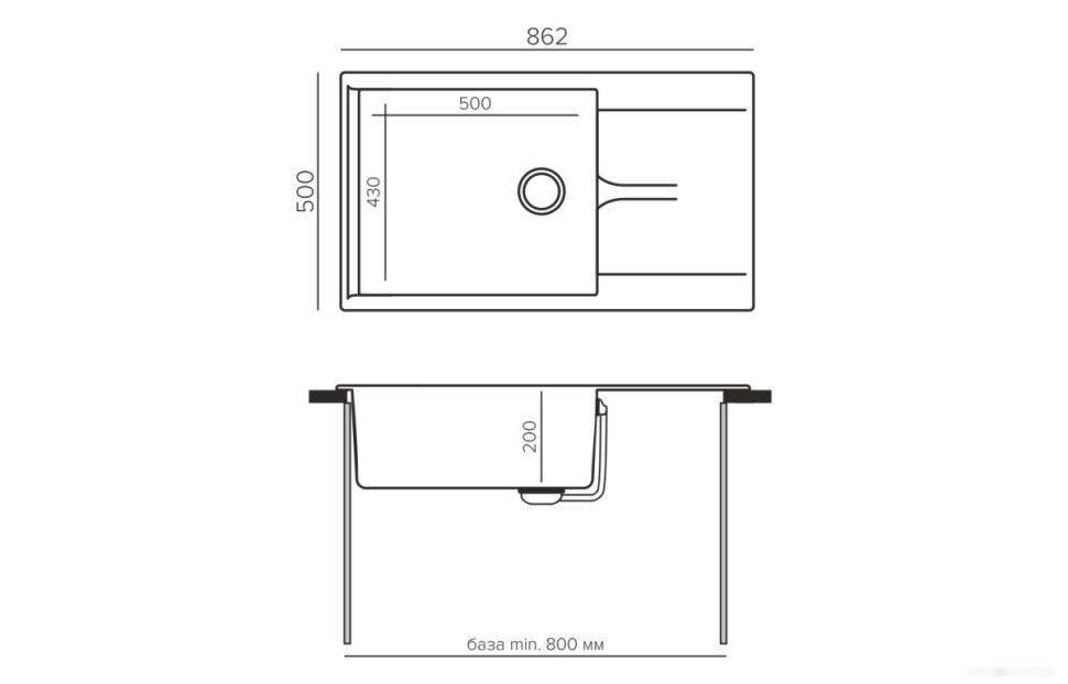 Кухонная мойка Polygran Gals 862 (светло-серый) Кухонная мойка Polygran Gals 862 (светло-серый)