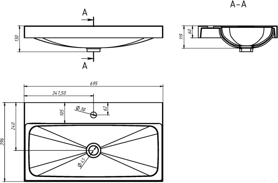 Умывальник Belux Париж ПА-700 Умывальник Belux Париж ПА-700