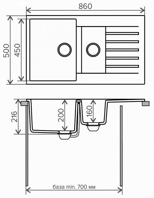 Кухонная мойка Tolero R-118 (коричневый)