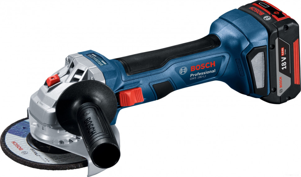 Угловая шлифмашина Bosch GWS 180-LI Professional 06019H9025 (с 1-им АКБ, кейс) Угловая шлифмашина Bosch GWS 180-LI Professional 06019H9025 (с 1-им АКБ, кейс)