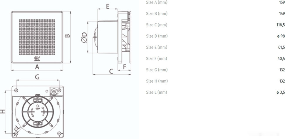 Вытяжная вентиляция Vortice ME 100/4" LL T (золотистый металлик)