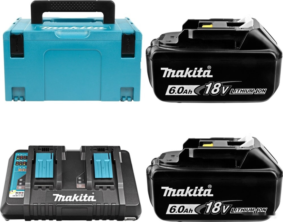 Аккумулятор для инструмента Makita BL1860B + DC18RD 198080-9 (40В/6 Ah + 7.2-18В)