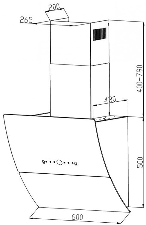 Вытяжка Grand Turino GC 60 (черный)
