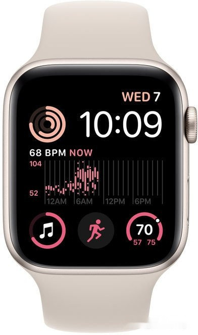 Умные часы Apple Watch SE 2 44 мм (алюминиевый корпус, звездный свет/звездный свет, спортивный силиконовый ремешок M/L) Умные часы Apple Watch SE 2 44 мм (алюминиевый корпус, звездный свет/звездный свет, спортивный силиконовый ремешок M/L)