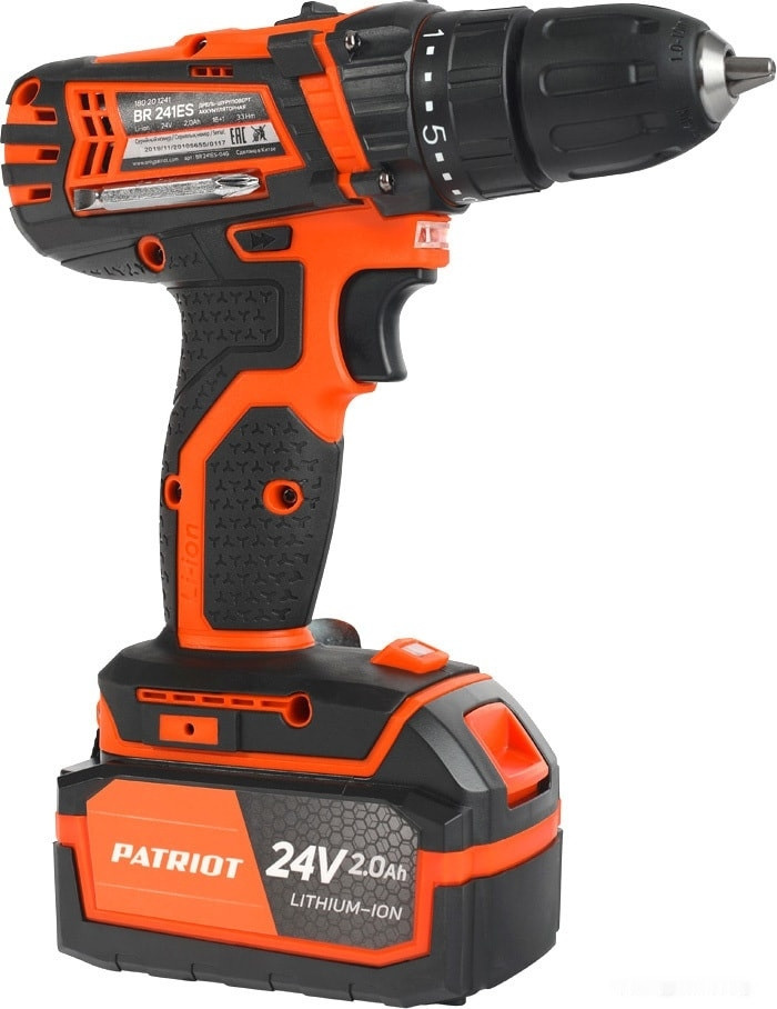Дрель-шуруповерт Patriot BR 241ES 180201241 (с 2-мя АКБ, кейс) Дрель-шуруповерт Patriot BR 241ES 180201241 (с 2-мя АКБ, кейс)