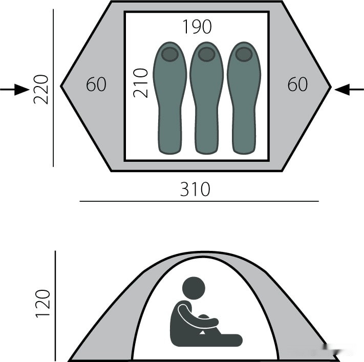 Палатка BTrace Flex 3 (зеленый)