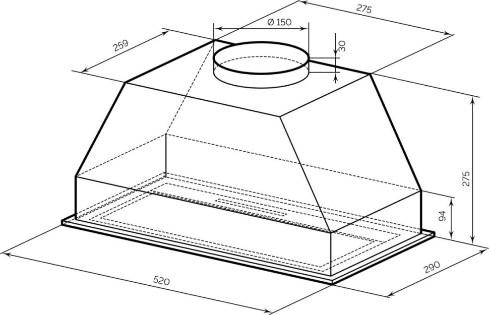 Вытяжка LEX Hyper 600 GS WH Вытяжка LEX Hyper 600 GS WH
