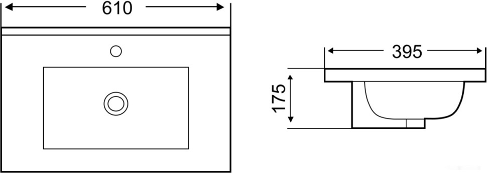 Умывальник Weltwasser Deilbach 7517-60 MT-BL Умывальник Weltwasser Deilbach 7517-60 MT-BL