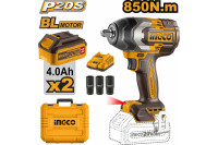 Гайковерт Ingco CIWLI2085 (с 2-мя АКБ, кейс)