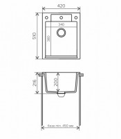Кухонная мойка Polygran Argo-420 (белый хлопок 36)