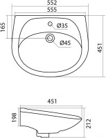 Умывальник Santek Бриз-55 1.WH11.0.460+1.WH11.0.595