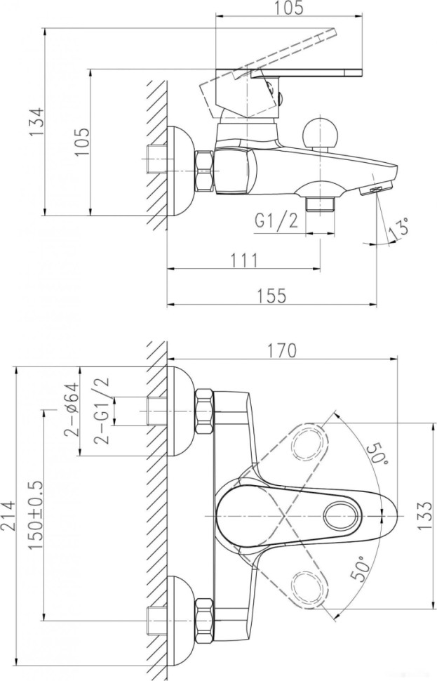 Смеситель Cersanit Brasko 64512